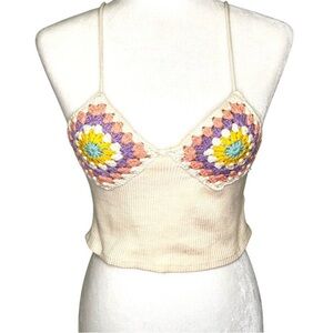 Multicolor Crochet Knit Tank Top